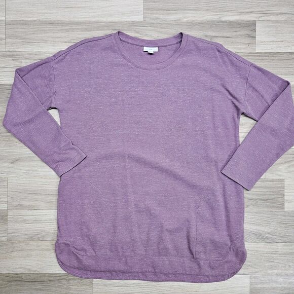 J. Jill Womens Light Purple Longsleeve Shirt Waffle Thermal Pockets Size Medium - Picture 1 of 10